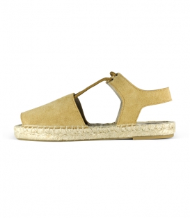 Women's abarcas espadrilles with jute flat sole handmade in Spain