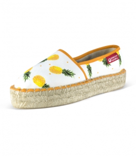 Handmade esparto platform sole printed camping Espadrilles for women