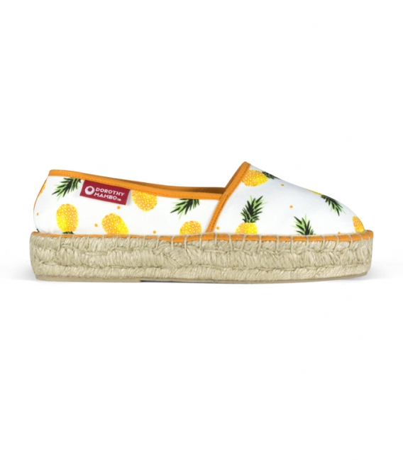 Printed jute platform sole camping espadrilles for women Handmade in Spain