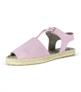 Hand-sewn pink menorcan espadrilles with esparto sole for women