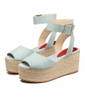 Heels espadrilles sandals for women MILOS BLUE