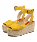 Heels espadrilles sandals for women MILOS MUSTARD